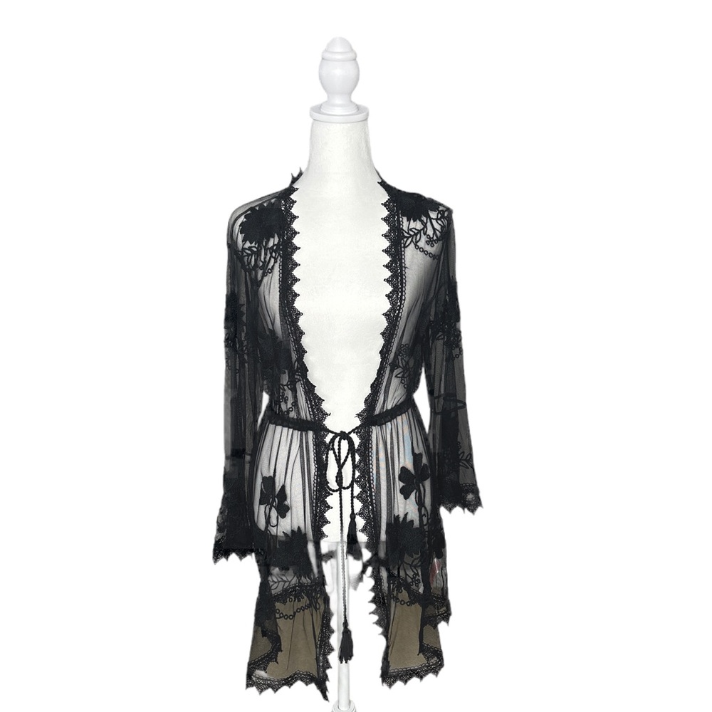 Sheer Women's coverup with lace detail